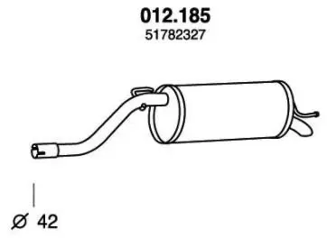 Pedol Takaäänenvaimennin Fiat,Abarth 51782327,51782327 Takavaimennin,Takapönttö,Takaäänenvaimentaja