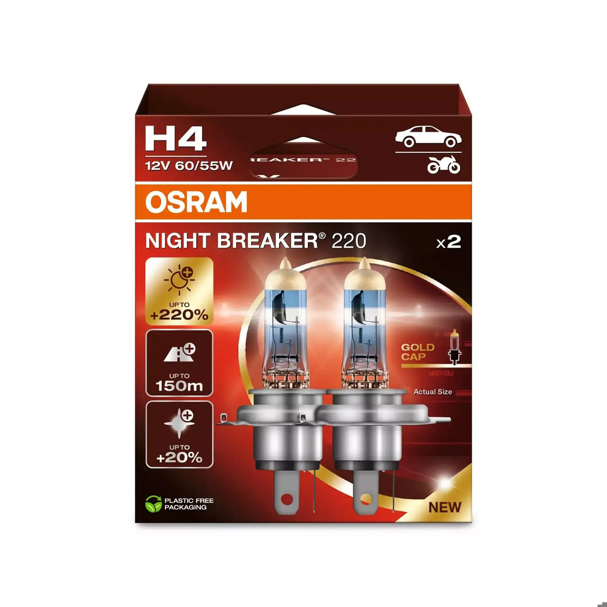 Halogeenipolttimo Osram Night Breaker , H4,